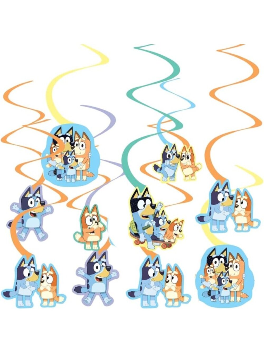 Vibrant Spiral Decorations (12 Pack) - Colorful Hanging Decor for Parties